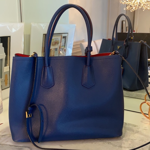 Medium Saffiano Leather Double Prada Bag - Picture 3 of 6